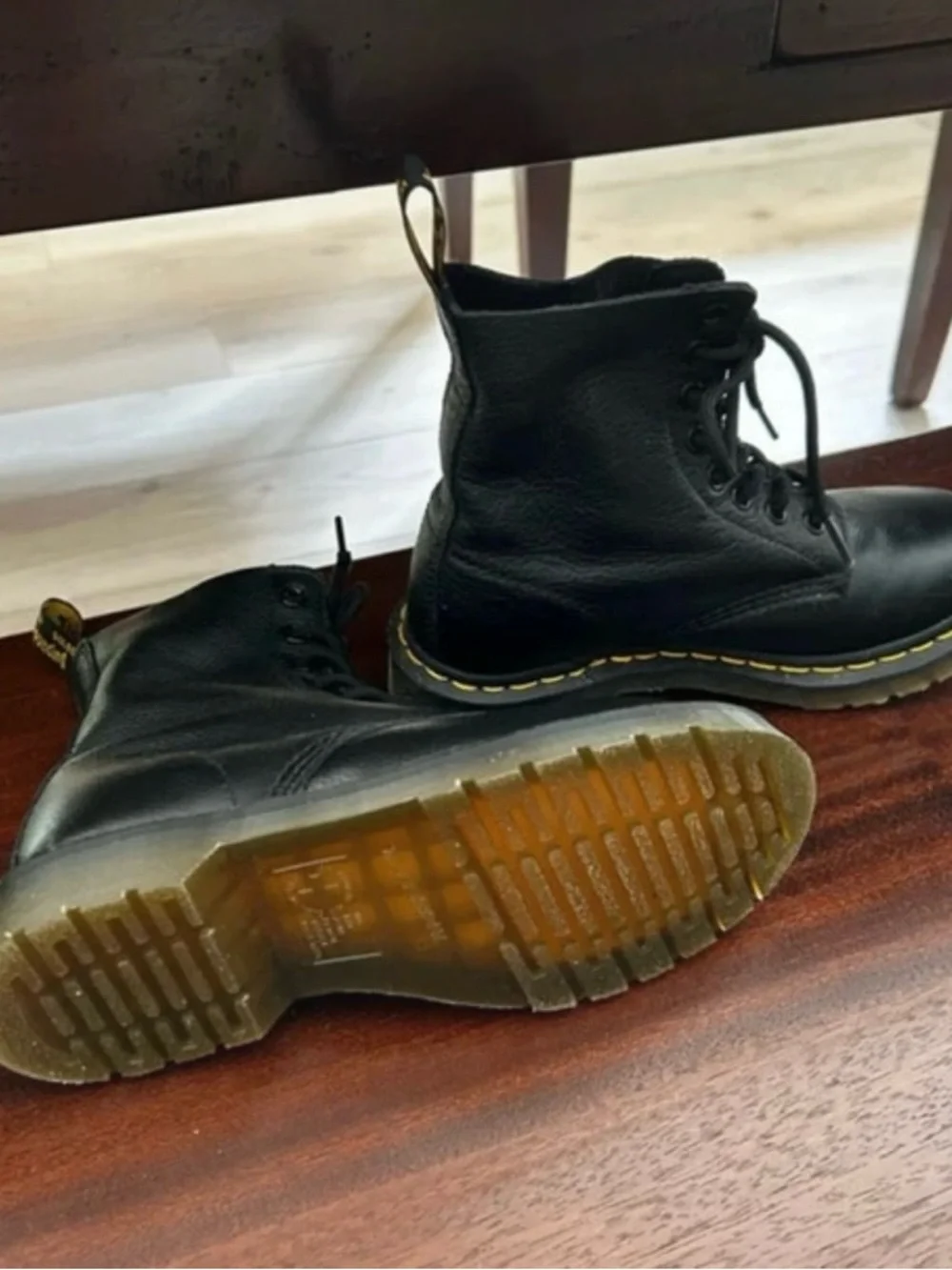 Dr. Martens Black Leather Lace-Up Boots - Picture 4 of 5